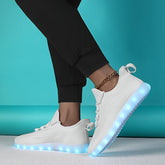 LED Light-Up Casual Sneakers - USB Rechargeable, Colorful Glowing Shoes for Men and Women, Breathable, Lightweight, Durable, All-Season Running Shoes, Casual Footwear | Vibrant Casual Shoes | Lightweight Footwear