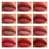 12pcs/Set Velvet Matte Liquid Lipstick Book Style Christmas Gift Long-Lasting Non-Stick Cup Not Fade Shimmer Nude Lip Gloss