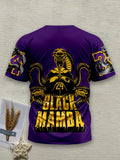 Men Casual Black Mamba 3D Print T-Shirt