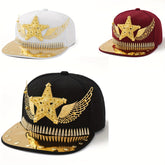 Hip Hop Punk Riveted Baseball Cap, Unisex Street Dance Duckbill Hat, Casual Style, 100% Polyester, Lightweight, Adjustable Size