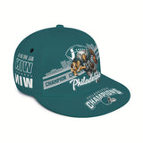 Snapback Hat for Philadelphia, Football City Silhouette Baseball Cap Adjustable Print Hat Fans Gifts for Men Women, Game Day Headwear
