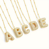 exquisite letter bubble necklace 26 A-Z letter jewelry, balloon letter word necklace, Women's gift