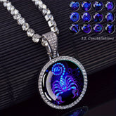 1pc 12 Zodiac Signs Necklaces Aries Scorpio Leo Virgo Pisces Capricorn Glass Dome Rhinestone Pendant Chains Necklace for Men and Women Astrology Fashion Jewelry Birthday Gift