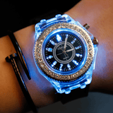 Luminous Personality Rhinestone LED Fashion Trend Quartz Watch - Inteligente - For Men & Women - Couple Watch - Perfect Gift for Teens & Young Adults