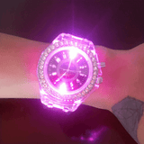 Luminous Personality Rhinestone LED Fashion Trend Quartz Watch - Inteligente - For Men & Women - Couple Watch - Perfect Gift for Teens & Young Adults