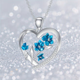 Lab Grown Lab-created Diamond 925 Sterling Silvery Gladiolus Heart Pendant Necklace for Women