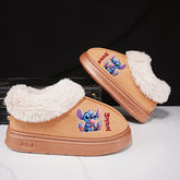 Unisex Disney Stitch Classic Cartoon 2D Print Plush Slippers