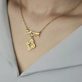 1pc Miduacc Mother's Day Personalized Footprint & Initial Necklace - 18K Golden Plated Stainless Steel Vintage Pendant, April Birthstone Jewelry Gift for Women, Custom Engraved Keepsake for Mom, Mothers Day Necklace