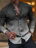 Men Stylish Turn-Down Collar Long Sleeve Closure Design Daily, Vacation,Streetwear Shirt