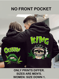 Couple Matching Loose Thin Hooded KING & QUEEN Sweatshirts