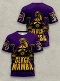 Men Casual Black Mamba 3D Print T-Shirt