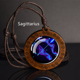 1pc Zodiac Rope Necklace - Sagittarius, Libra, Scorpio, Capricorn, Aquarius, Pisces Pendant with Infinity Symbol, Vintage Style Zinc Alloy, Refined Craftsmanship, Rope Chain Necklace|Vintage Zodiac Design|Durable Zinc Alloy