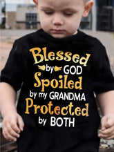 Boy & Girls Black Summer New Style Breathable Round Neck Short Sleeve Shirt