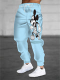 Men Casual Versatile Mickey Print Long Sleeved T-shirt & Pants Two-piece Set