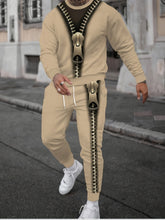 Men Casual 3D Printed Hoodie And Sweatpants Polyester Set