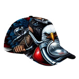 1pc Hip Hop Rider Flag Baseball Cap - Adjustable Lightweight Dad Hat with Bold Eagle & Motorcycle Design, Polyester, Machine Washable - Perfect Gift for Christmas, Halloween, Valentine'S Day, Outdoor Sports Cap | Bold Graphic