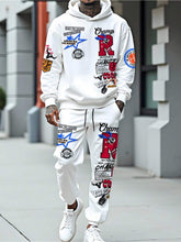 Men Plus-Size Hooded Sweatshirt & Pants Set