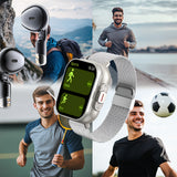 GREENPORT Smart Watch with Earbuds 2.01 Inch HD Screen 2 in 1 Smart Watch Sports Record for Android and iPhone Best Holiday Gift Blac