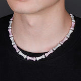 1pc Luxury Dual Tone 925 Sterling Silvery Dog Bone Necklace with Moissanite, Synthetic, Elegant Pendant for All Seasons & Occasions, Ideal Thanksgiving Gift