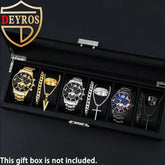 12pcs Men Watch Fashion Set: Casual Multi-color Combination Quartz Watch with