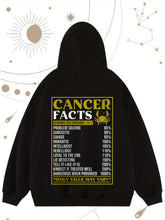 1pc Cancer Zodiac Signs Hoodie - Funny Cancer Traits Graphic Sweatshirt