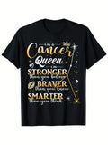Cancer Zodiac Sign June July Birthday Women Girls Queen T-Shirt