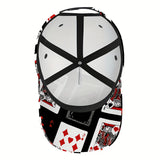 1pc Ace of Spades Design Baseball Cap - Black/Red/White Playing Card Chaos