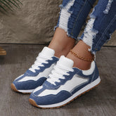 166-2 Blue Cloth White Shoelaces + White PU Versatile Comfortable Fashion