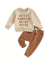 10% Polyester 90% Cotton Toddler Boys Long Sleeve Letter Print Sweatshirt and