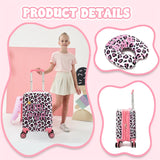 16 INCH Luggage Sets for Girls Cute Pattern with Neck Pillow Rolling Suitcases