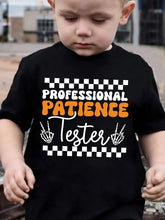 Boys' Professional Patience Tester" Black Short-Sleeve T-Shirt