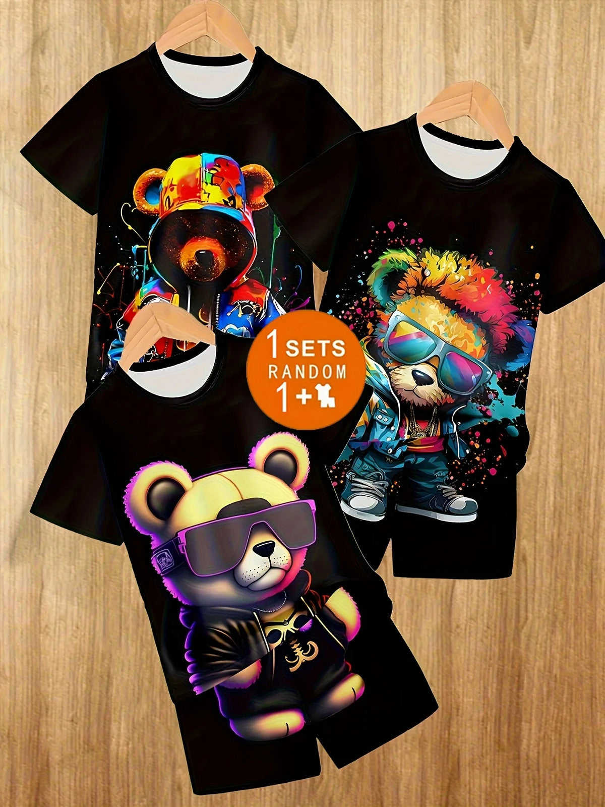 Boys Trendy 3D Printed Casual Short-sleeve T-shirt And Shorts Set