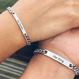 2pcs/ Set of Couple Bracelets, His Queen, Her King, And 'S Gift Accessories