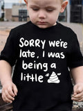Boys Casual I Was Being A Little Letter Print Cute Short Sleeve T-Shirt