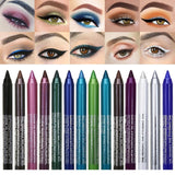 14-Color Colourful Eyeliner Pen, High Pigmented Pearly Shimmer Metallic Smokey