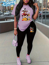 "" Disney spring and summer explosions ladies and animals printed short-sleeved T-shirt pants suit, Spring Fashion, Casual Wear, Trendy Style, Short Sleeve Set, Comfortable Fit, Lightweight Material, Matching Set, Twopiece Se