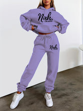 Women Casual Printed Hoodie and Sweatpants Set