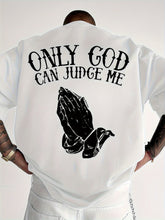 Men Casual Short Sleeve Bold "Only God Can Judge Me" Graphic Print Loose Fit Shirt