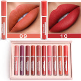 10pcs Lip Gloss Set - Matte And Shiny Effects, Waterproof, Non-Stick Cups, Adult Long-lasting Lip Colors, Suitable for All Light Beige Types, Berry & Pink Tones, Lip Balm Formula, Suitable for Holidays And Birthdays