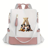 Disney Mickey Stylish Backpack with A-Z Letter Print Design