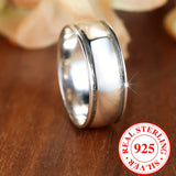 925 Sterling Silver Wide Band Polish Surface Wheel Shape Matching Rings