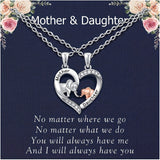 Two-pack of mother and daughter elephant mother and son necklaces, a gift from mother to daughter for Mother's Day, birthday, and Christmas