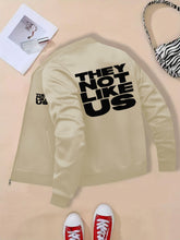 Women Casual Zip-Up "THEY NOT LIKE US" Print Jacket