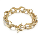CZ Twisted Oval Link OT clasp Bracelet