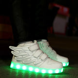 Children Shoes Light LED Sneakers Boys Gilrs Baby Fashion Casual Sports Summer 2022 Rubber Flats Designer Wings Kids Boots