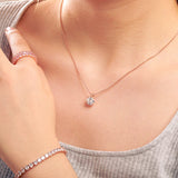 Local US Stock Women Jewelry Classic White Gold Plated 925 Sterling Silver VVS Moissanite Diamond Pendant Necklace