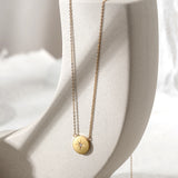 Stainless Steel Round Charm North Star Sun and Moon Necklace
