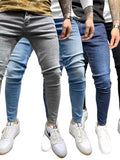 2024 New Arrival Fashion Men Stretch Tight Skinny Jeans Denim American Casual Pants Trendy Men's Jeans