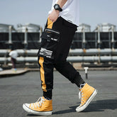 Boys' Color-Block Corset Cargo Pants High School Students Spring Color Matching Ankle Banded Working Pants