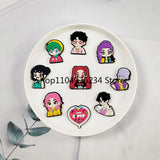 16/18pcs K-POP Demon Hunters Cartoon Shoe Charms Accessories Children Shoe Decorations Fit Wristband Clogs Sandal Kids Xmas Gift